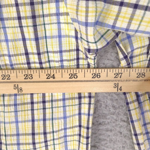 Andre Ghekiere Shirt Mens XL Plaid Button Down Made In France Cotton Long Sleeve - Picture 12 of 15